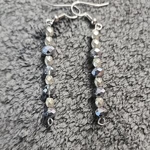 Silvertone Beaded Earrings